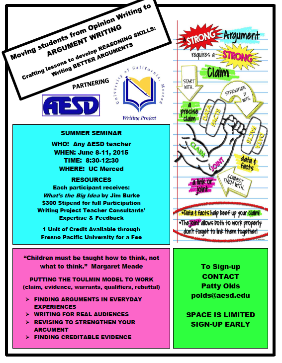 AESD Summer Seminar - Argument Writing AESD Summer Seminar - Argument Writing
